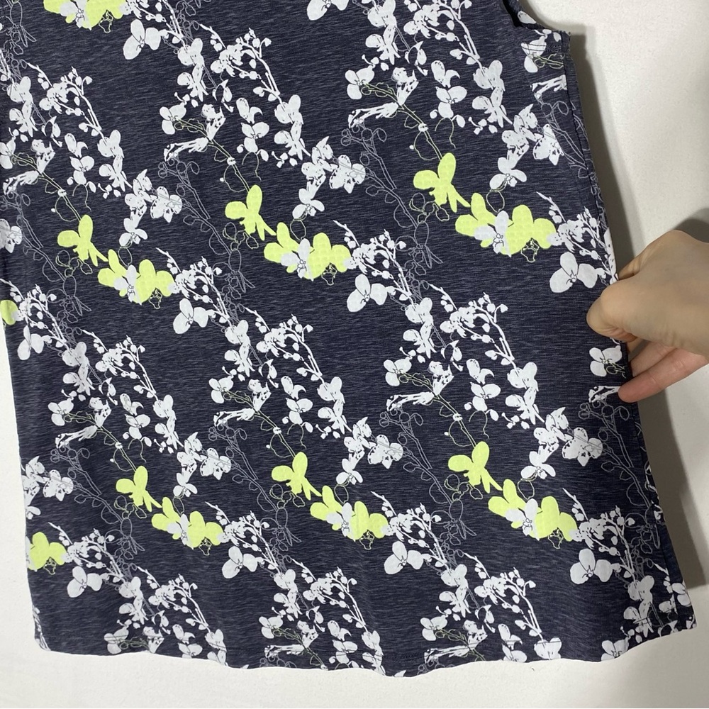 NVO Black Yellow Floral Sleeveless Activewear Top L - Picture 11 of 13